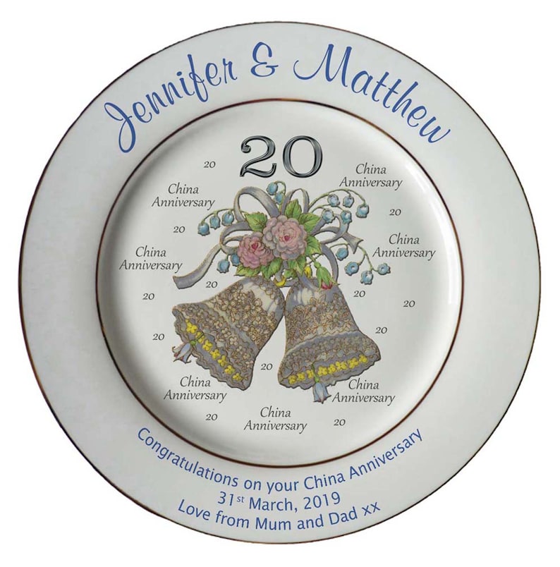 Personalised China Wedding 20th Anniversary Bone China Plate Etsy