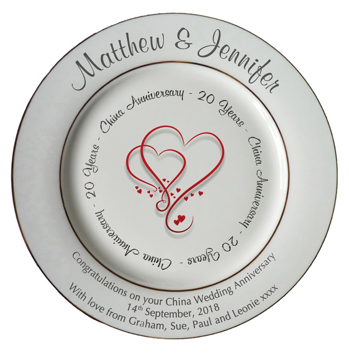 Personalised China Wedding 20th Anniversary Bone China Plate Etsy