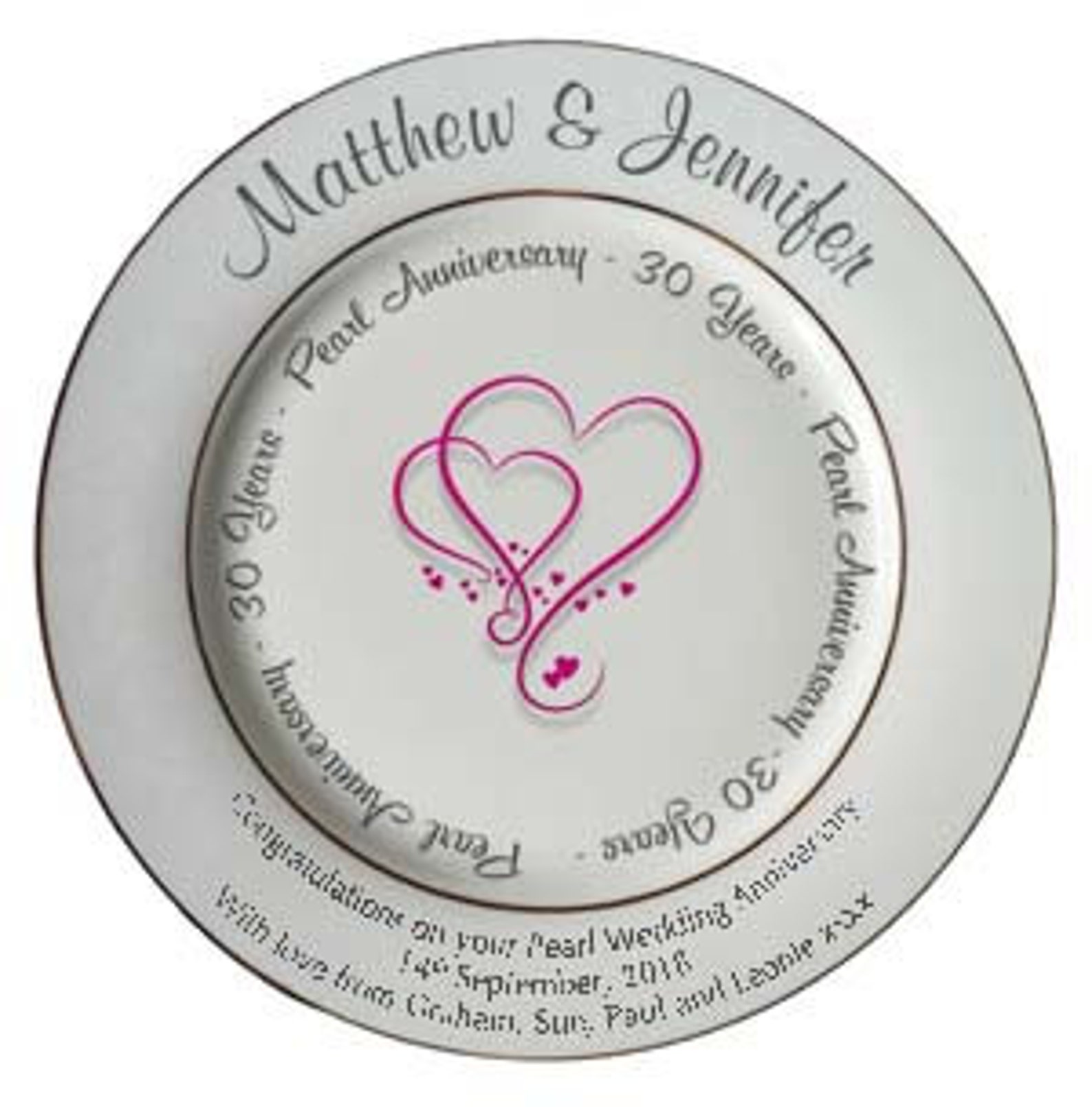 Personalised Pearl Wedding 30th Anniversary Bone China Plate Etsy
