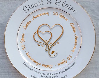 Personalized 30th Wedding Anniversary Gift on Oval Porcelain Plate with  Heart Lace Rim