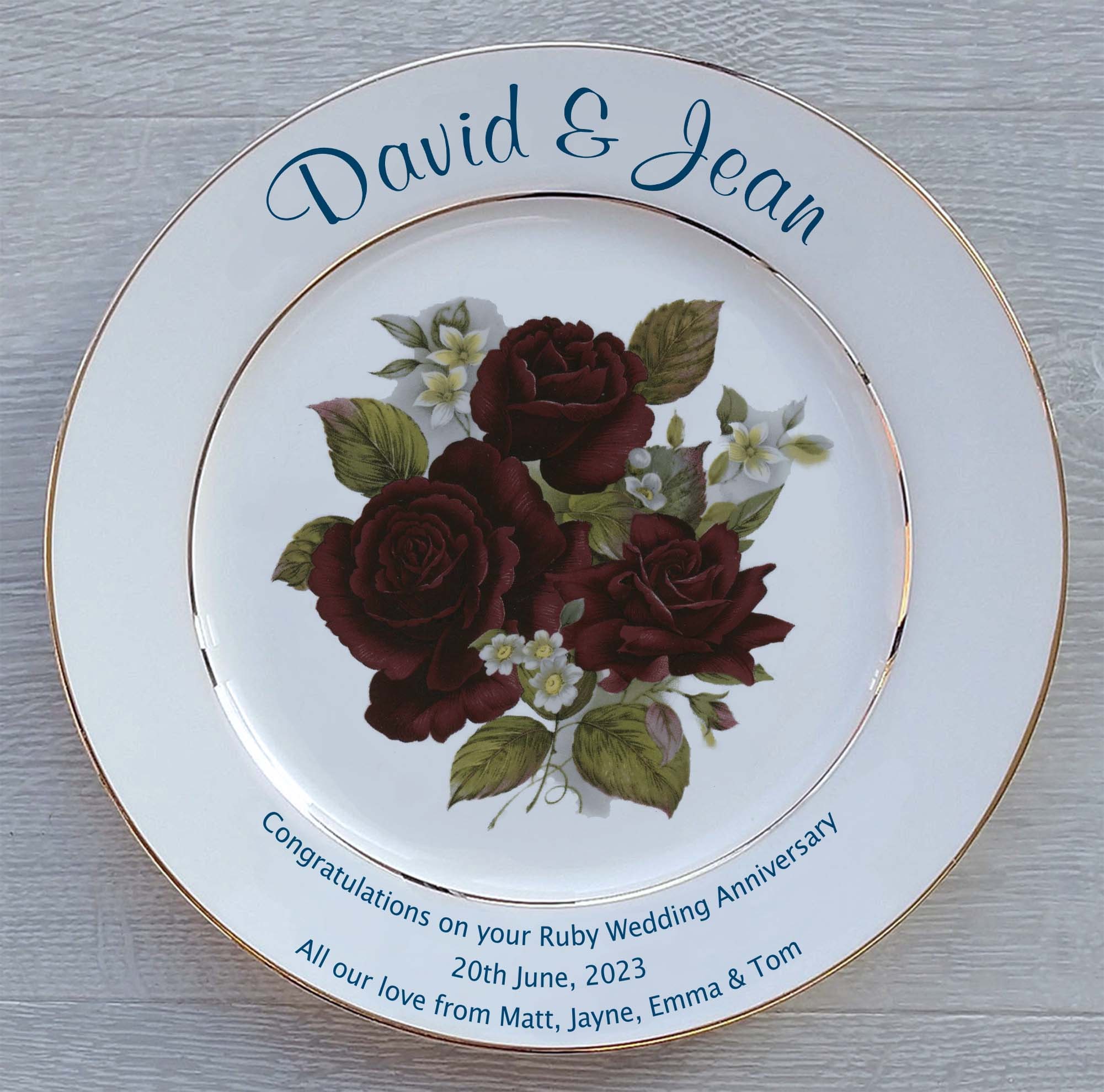 Ruby Celebration プレート ペア Ruby Anniversary Plate - Etsy