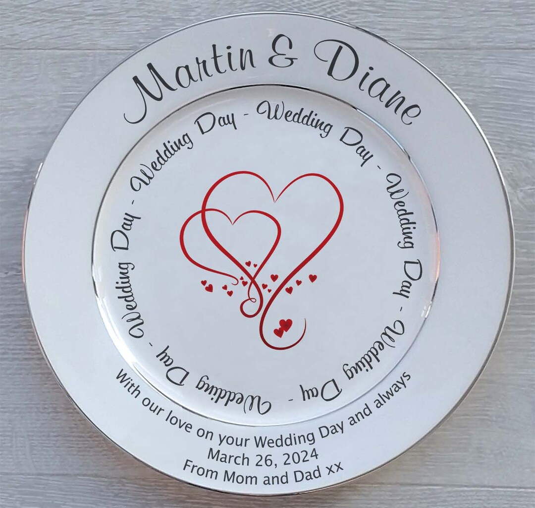 Sign and Seal Your Wedding Day Memories | The Gift Experience PLATE SAYS ON YOUR WEDDING DAY NICE WEDDING GIFT main image 2