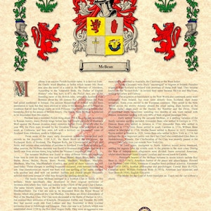 Coat Of Arms & Surname History Print - Choice of Sizes