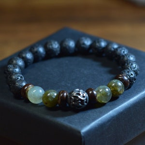 Labradorite Bracelet For Men Gothic,labradorite & Lava Stone Beaded Bracelet Men Women,Gemstone Bracelet jewelry,Gift for Men Women