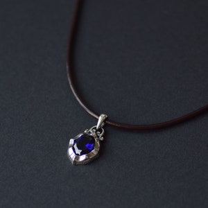 Vintage Sapphire Necklace,September Birthstone Necklace,Sapphire Jewelry,925 Sterling Silver Blue Gemstone Necklace,Gift for Men Women
