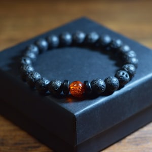 3 Type Beaded Bracelet Mens , Mens Bracelet Stone , Gold Sand Glass & Lava Stone Bracelet, Beaded Bracelet Men, Mens Jewelry Gift for Men