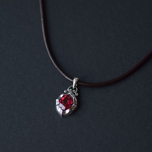 Vintage robijnketting, rode ovale robijnketting, 925 sterlingzilveren edelsteenketting, juli geboortesteenketting voor hem haar, cadeau voor mannen vrouwen