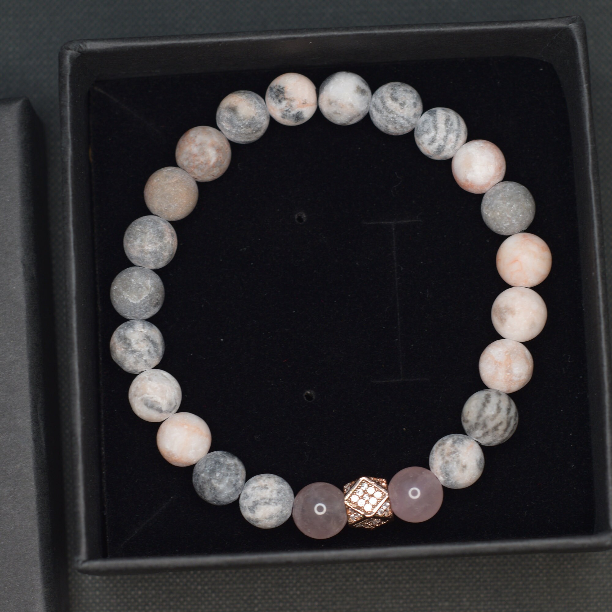 Pink Zebra Stone Crystal Quartz Gemstone Beaded girl's Etsy