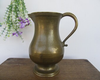 Large Vintage Solid Brass Vase Jug 12
