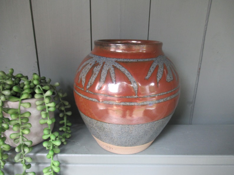 Vintage Stoneware Studio Pottery Vase - Signed M W - Mid 20th Century ...