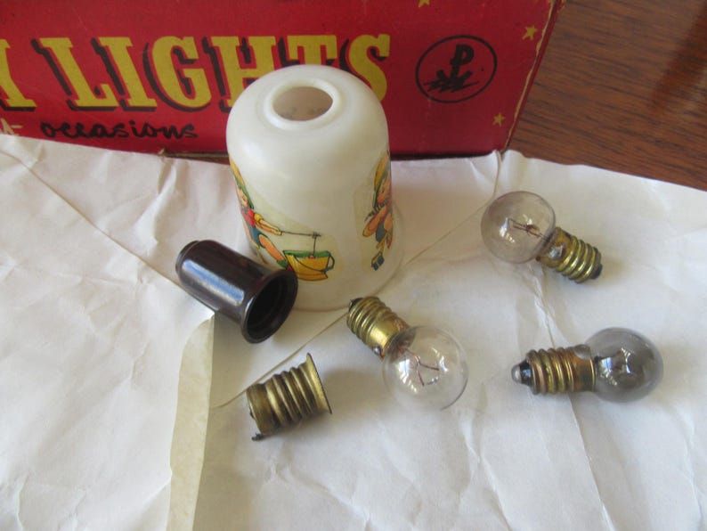 1950's Pifco Christmas Fairy Light Set Nursery Rhymes Vintage Fairy