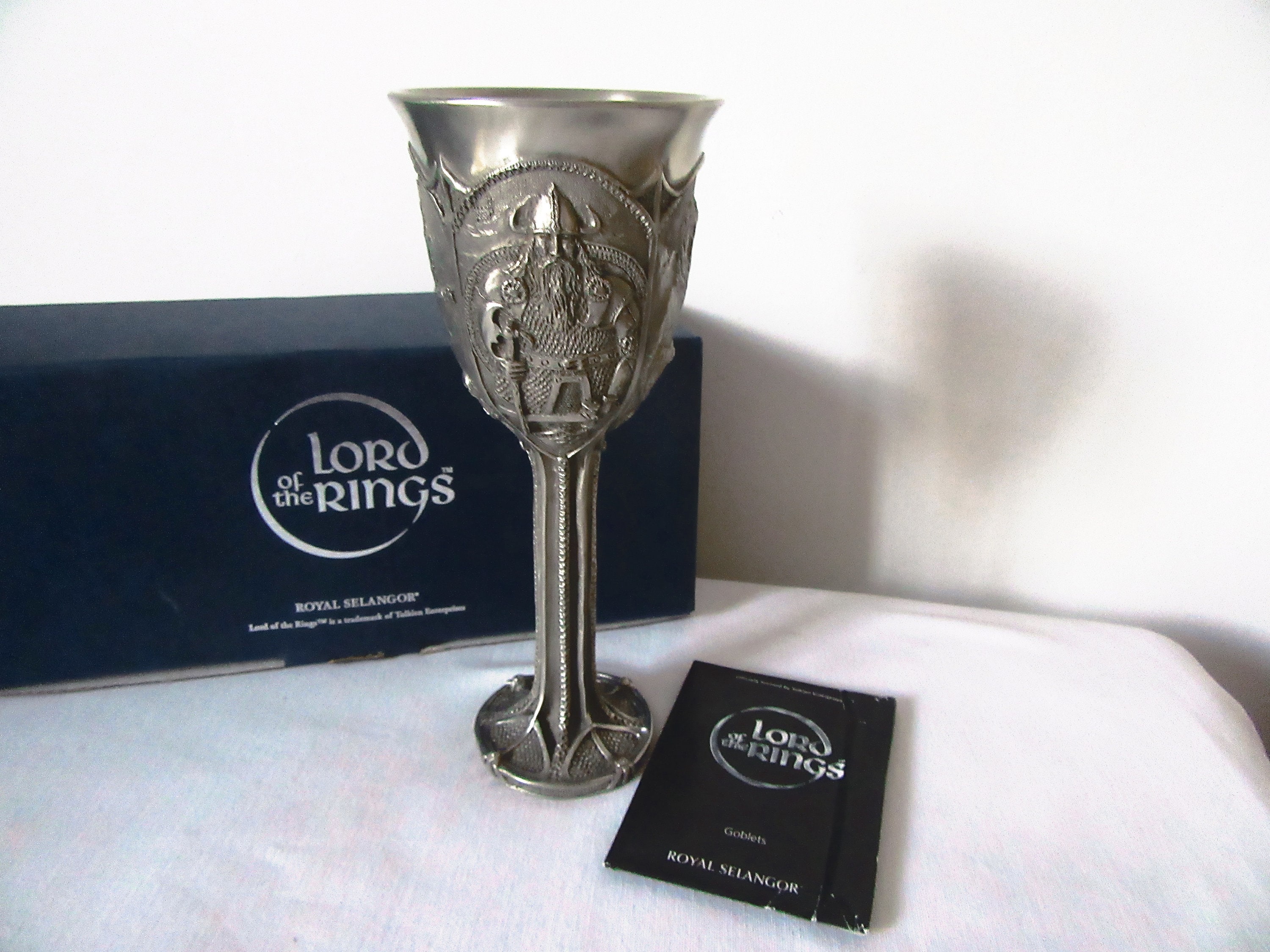 LORD OF THE RINGS GLASS GOBLET Burger King Movie Promo Mug Needs Battery  -No Box