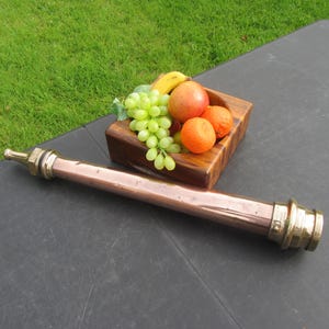 Antique John Morris & Sons Manchester Copper Brass Nozzle Fire Brigade Engine Equipment - 24.5" Tall