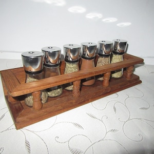 Teak-Gewürzregal, Vintage-Holzküchen-Gewürzregal, massives Teakholz, Made in Denmark.