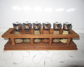 Teak Spice Rack,Vintage wooden kitchen Storage spice rack,Solid Teak,Made in Denmark.