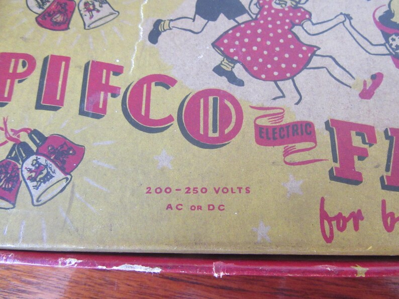 1950's Pifco Christmas Fairy Light Set Nursery Rhymes Vintage Fairy