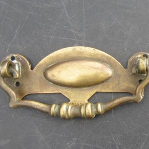Vintage Brass Drawer Pull/Handle for Dresser or Cabinet - Reclaimed Brass Handle.