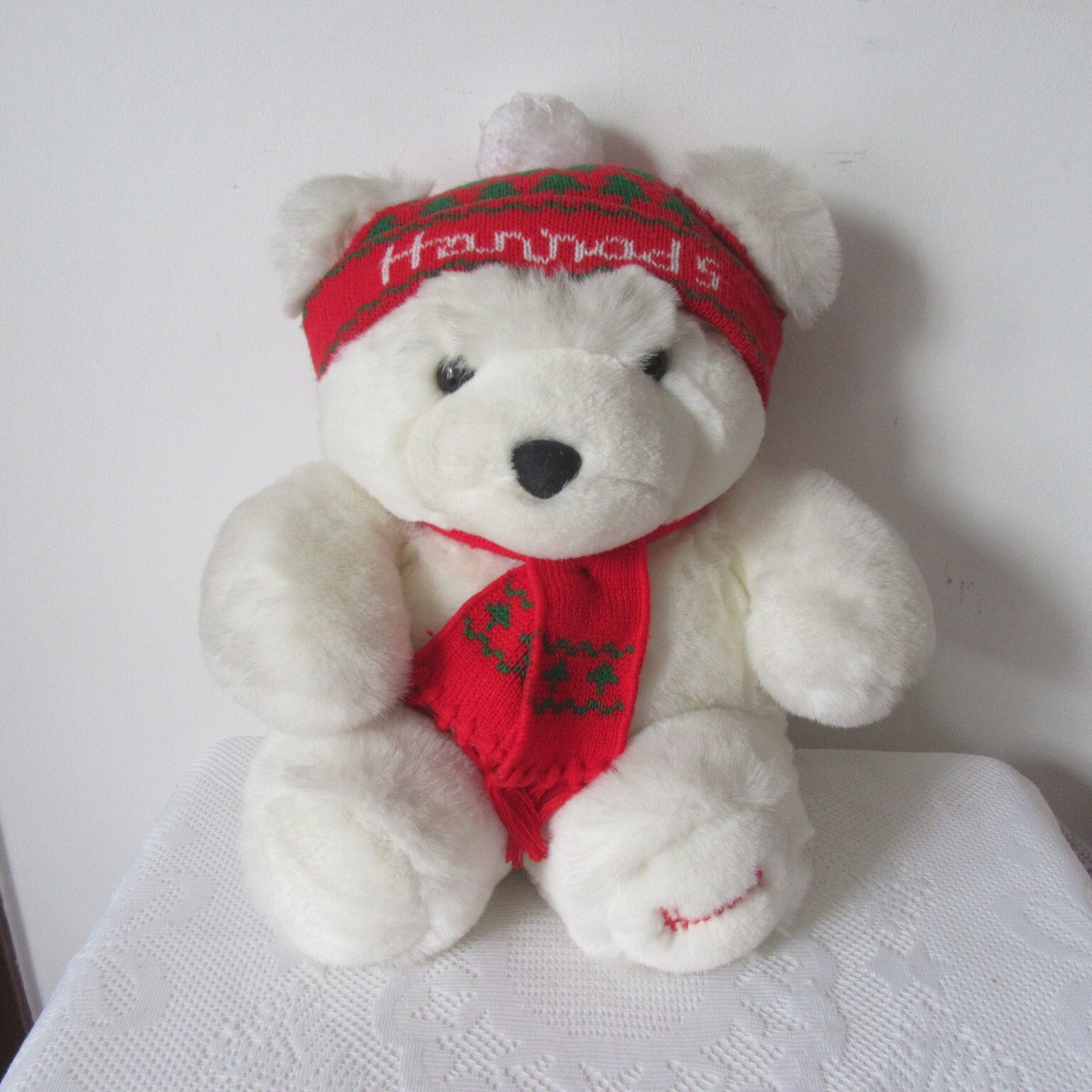 Harrods 1986 Christmas Bear - Snowy - With Tag Full Size 13