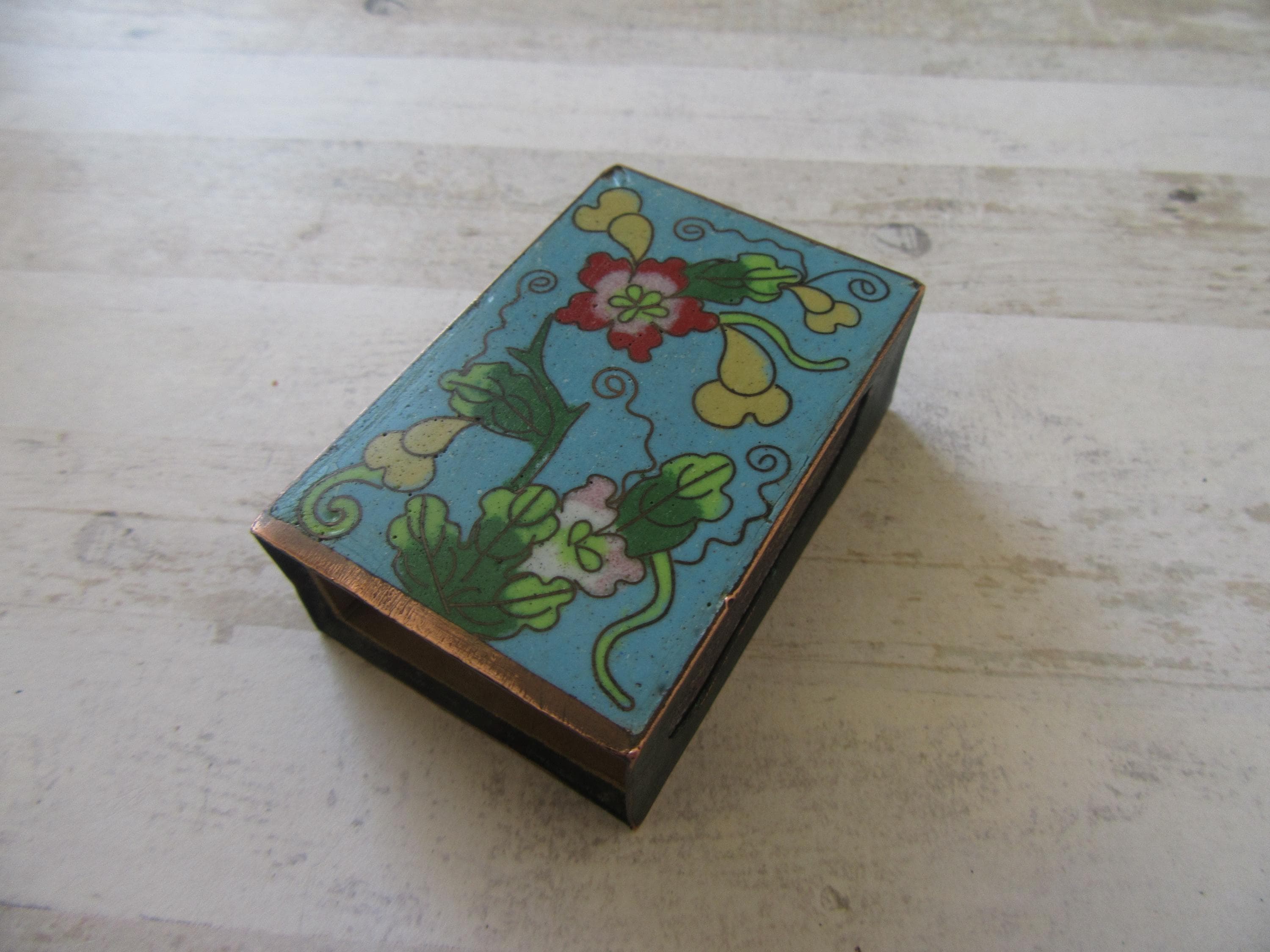 Vintage Matchbox Holder Enamel - Etsy