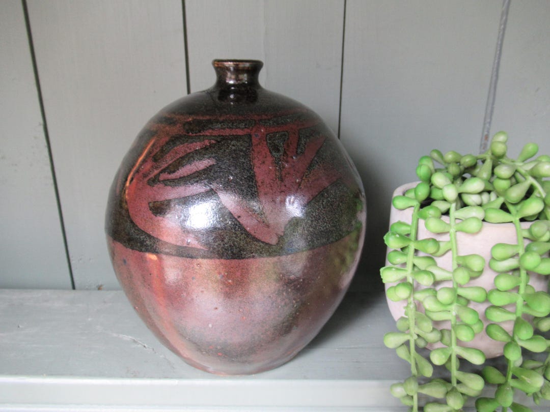 Stoneware Studio Pottery Vase - Signed D. Tams 1965 - Mid 20th Century ...