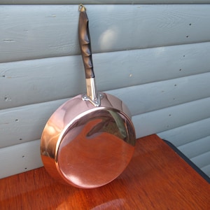 Vintage Copper Frying Pan - Tin Lined - Bakelite Handle - Made in England - Jonart