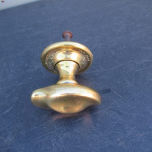c1900 Jugendstil - Großer mittlerer Türknauf aus massivem Messing mit Rückplatte, aufgearbeiteter ZENTRALER TÜRPULL
