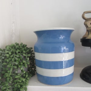 TG Green Cornishware vintage voorraadpot met deksel - groene schildstempel