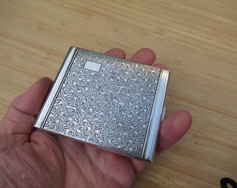 Stratton Cigarette Case in Silver Tone With an Engine Turned Lid
