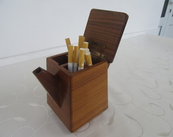 Vintage Spring Loaded Cigarette Dispenser With New Haven Clock, Vintage  Leather-wrapped, Pop-up Revolving Holder