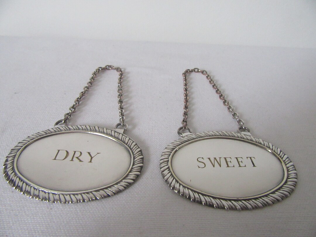 2 X Vintage Decanter Bottle Labels Sweet and Dry Wine Yeoman Etsy