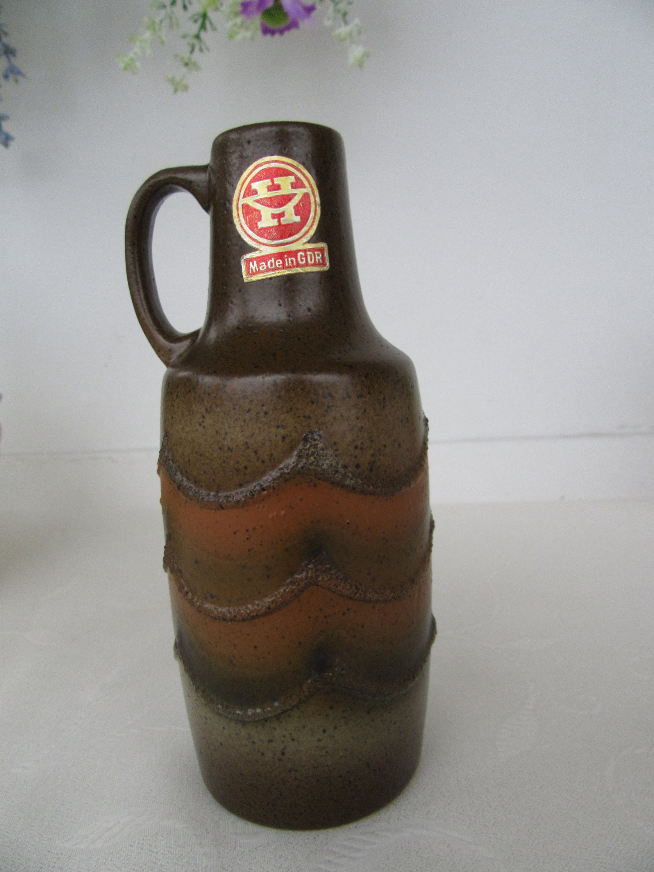 Vintage VEB Haldensleben Keramik Brown/cinnamon Vase Fat Vintage VEB Haldensleben Keramik Brown/cinnamon Vase Fat