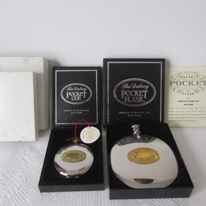 The Original Dalvey Hip Flask and Telescopic Pocket Cup Boxed
