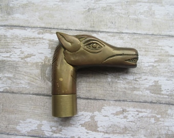 Vintage Solid Brass Horse Head Cane Top Handle