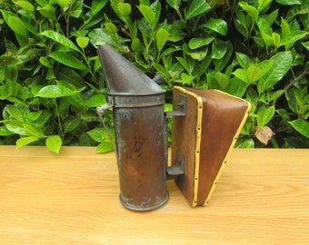 Vintage Beehive Smoker - Copper, Leather and wood with Bellow - BEE SMOKER