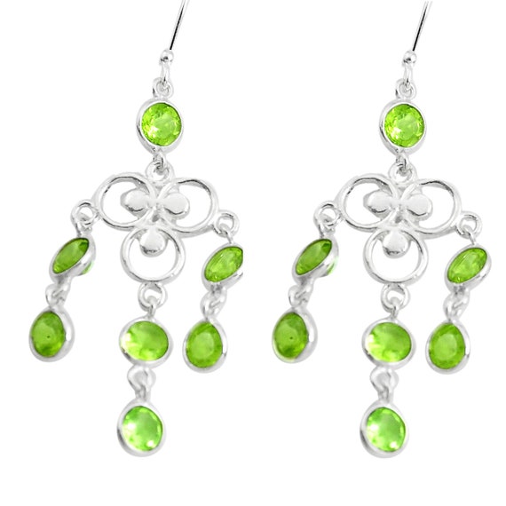Natural peridot 925 sterling silver pendant gemstone handmade by jaipurshopco