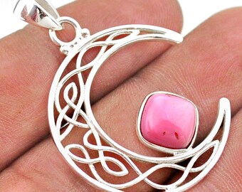 BTS-NP9872/PPO/R Sterling Silver Pendant with Oval Pink Simulated Opal Stone BTS-NP9872/PPO/R Sterling Silver Pendant with Oval Pink Simulated Opal Stone