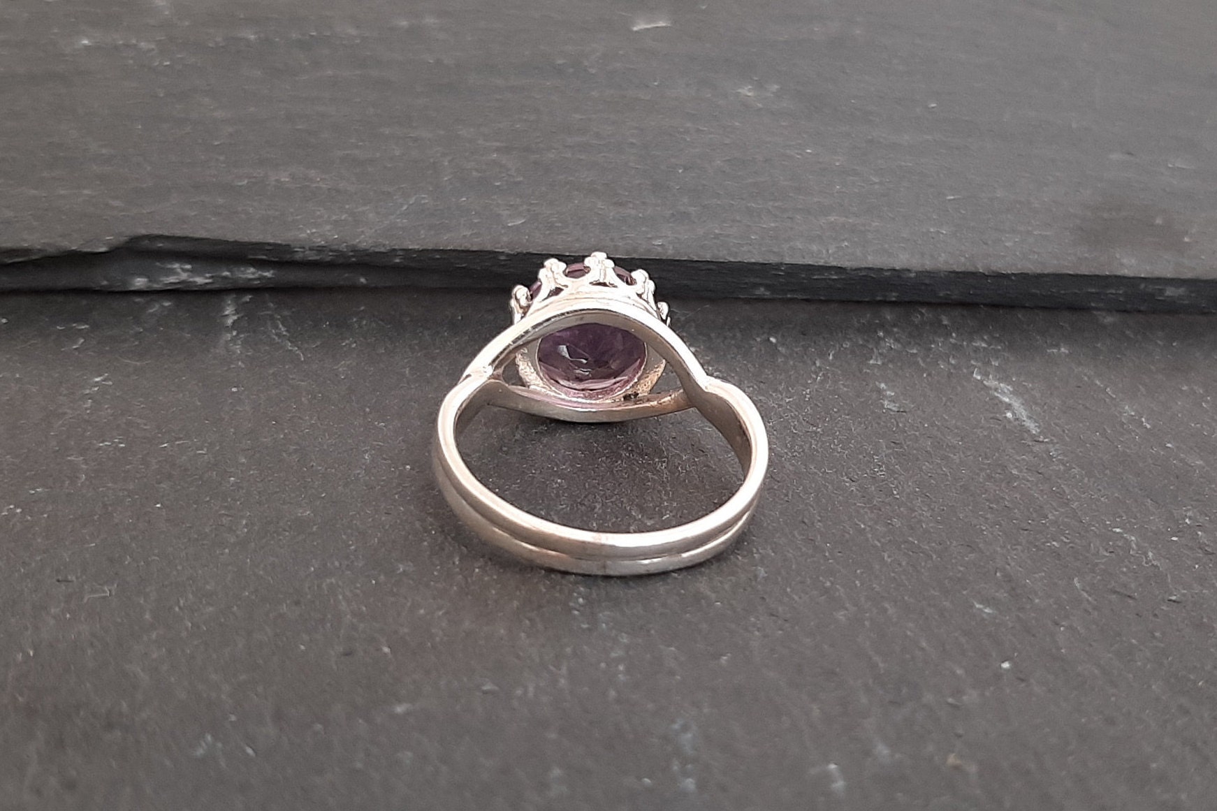 5.45cts Natural Purple Amethyst 925 Sterling Silver Ring | Etsy