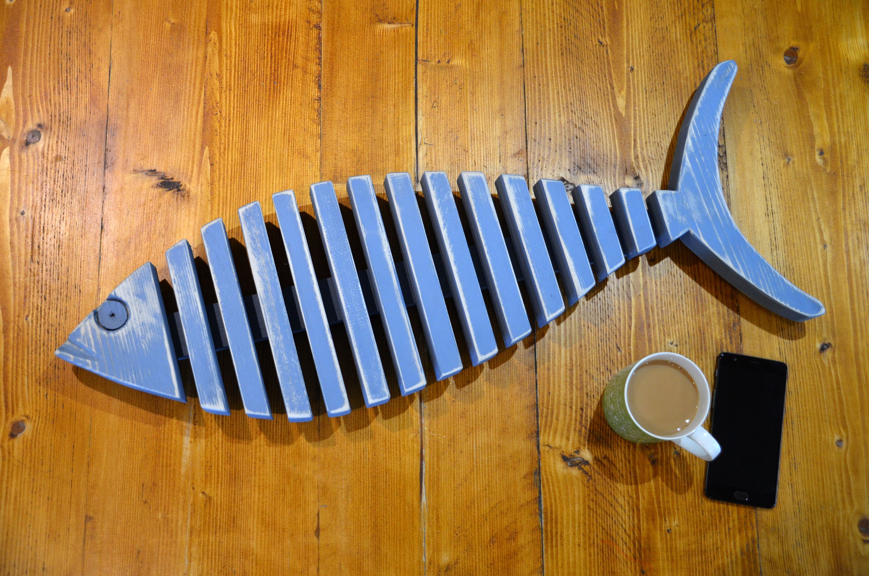 Funky Large Wooden Fish Wall Art Hanging Decoration Hand Etsy UK