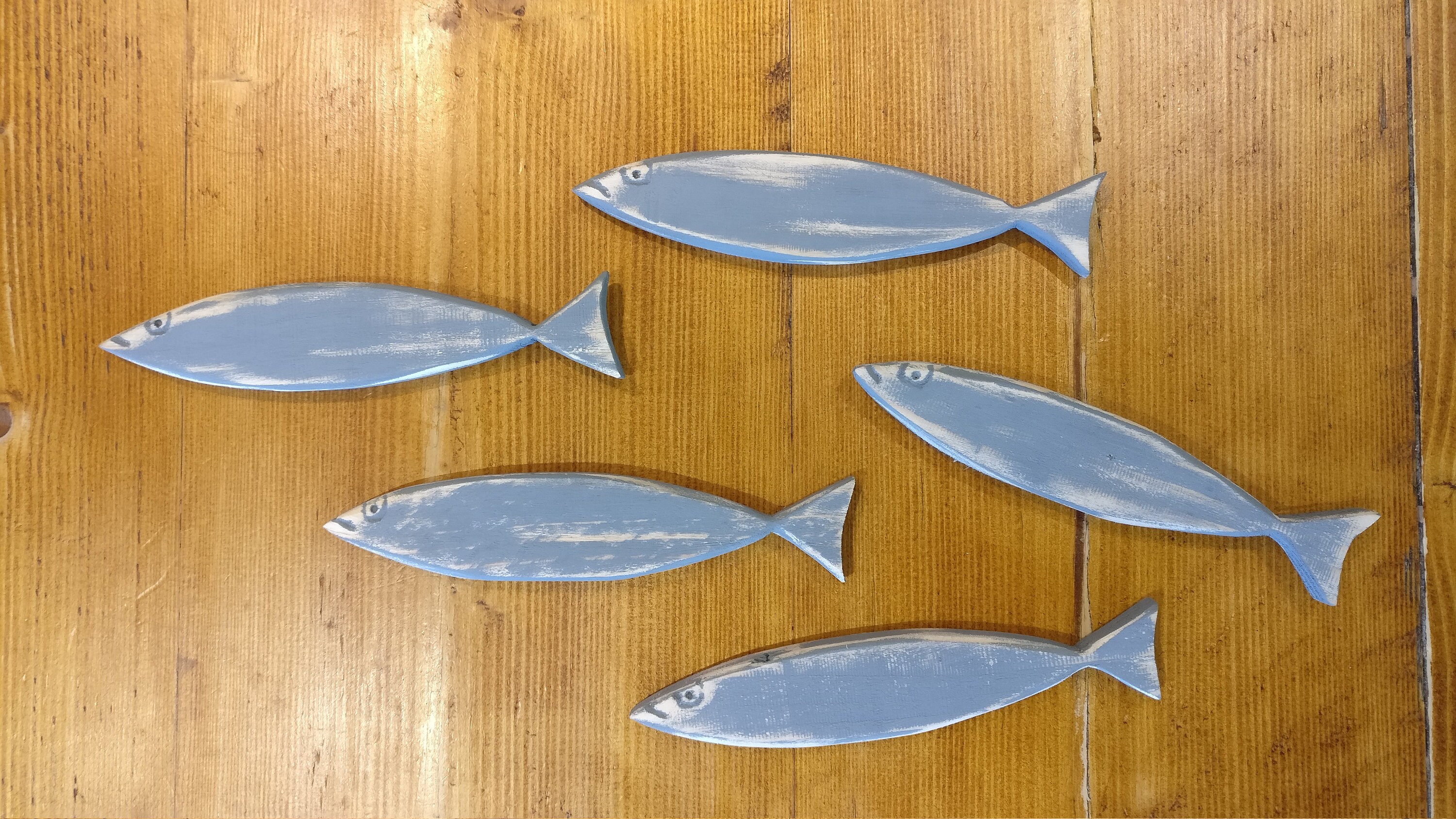 Wooden Fish Shoal Wall Art Hanging Decoration Mackerel Etsy
