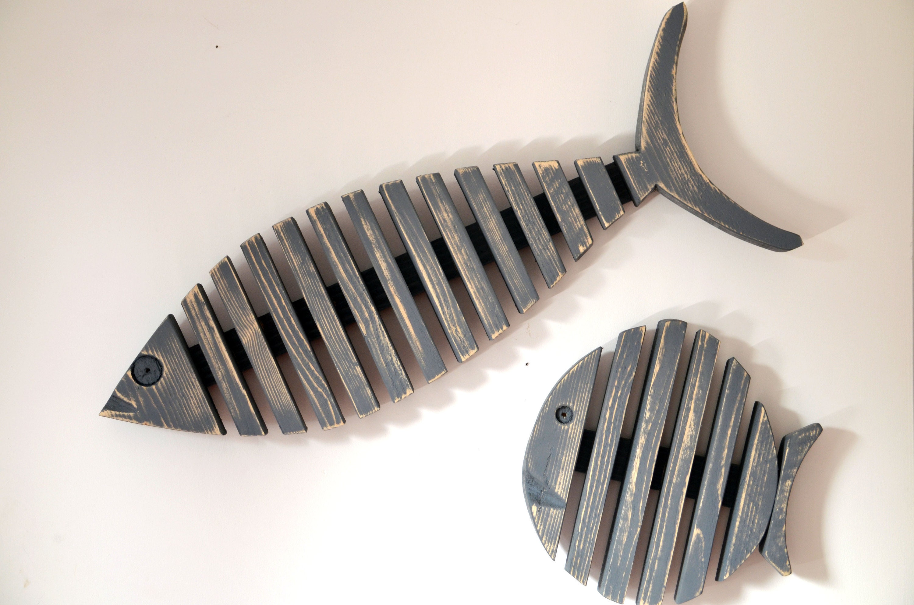 Funky Large Wooden Fish Wall Art Hanging Decoration Hand Etsy UK