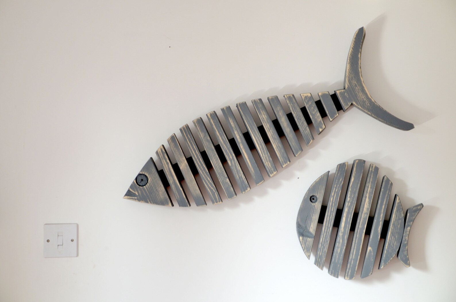 Funky Large Wooden Fish Wall Art Hanging Decoration Hand Etsy