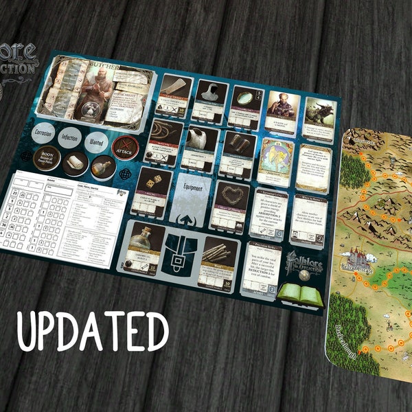 Folklore the Affliction A3/A4 Player Mat Playmat + Map  - Digital Download Only