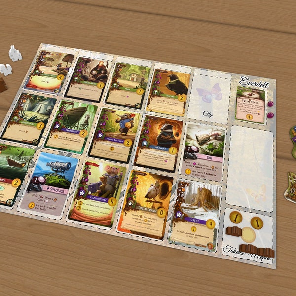 Tapis de jeu Everdell A3/A4 Player - Téléchargement numérique uniquement - non officiel