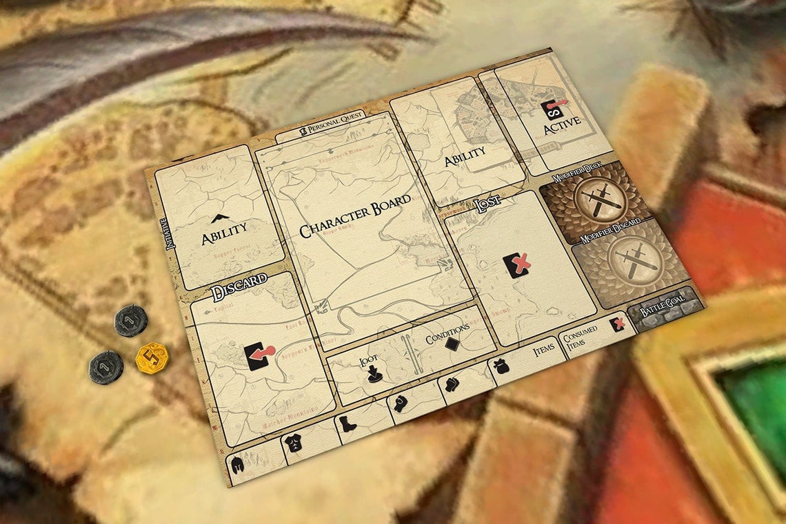 Jaws of the Lion Printable A4 Player Mat Gloomhaven Playmat Etsy México