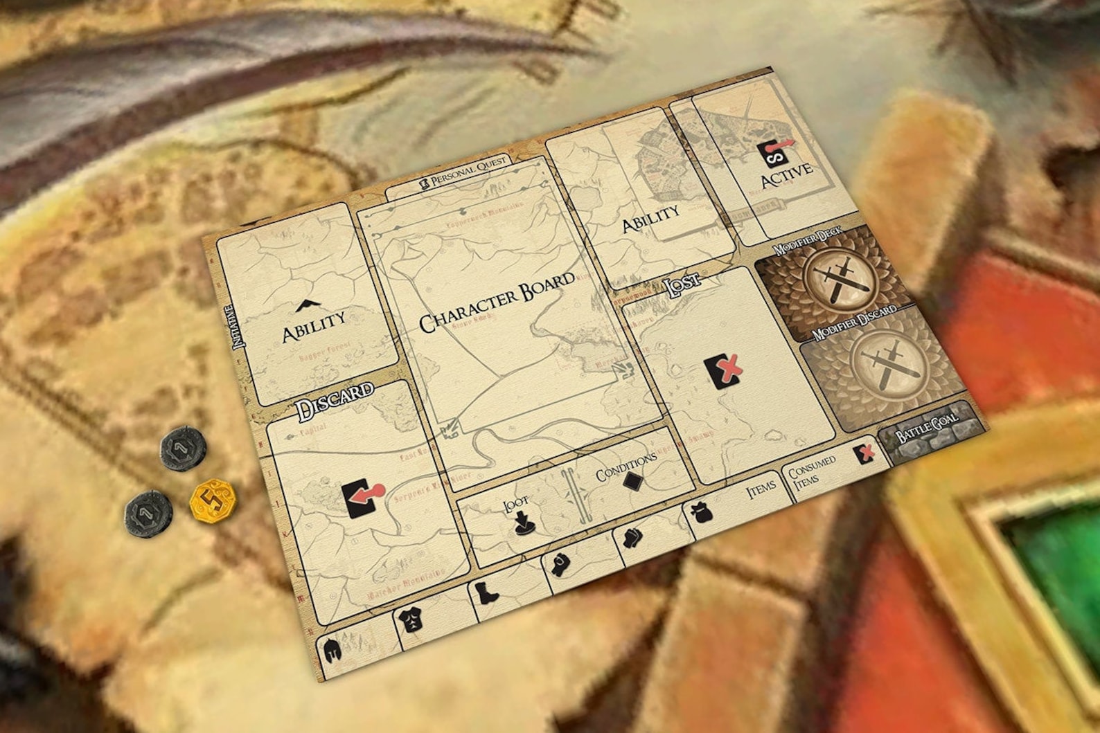 Jaws of the Lion Printable A4 Player Mat Gloomhaven Playmat | Etsy