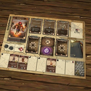 Tappetino per giocatori A3 stampabile di Lo Squalo del Leone Tappetino da gioco Gloomhaven - Solo download digitale