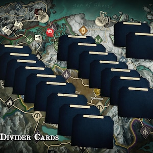 Divisori di carte per giochi da tavolo Skyrim A4 - Solo download digitale
