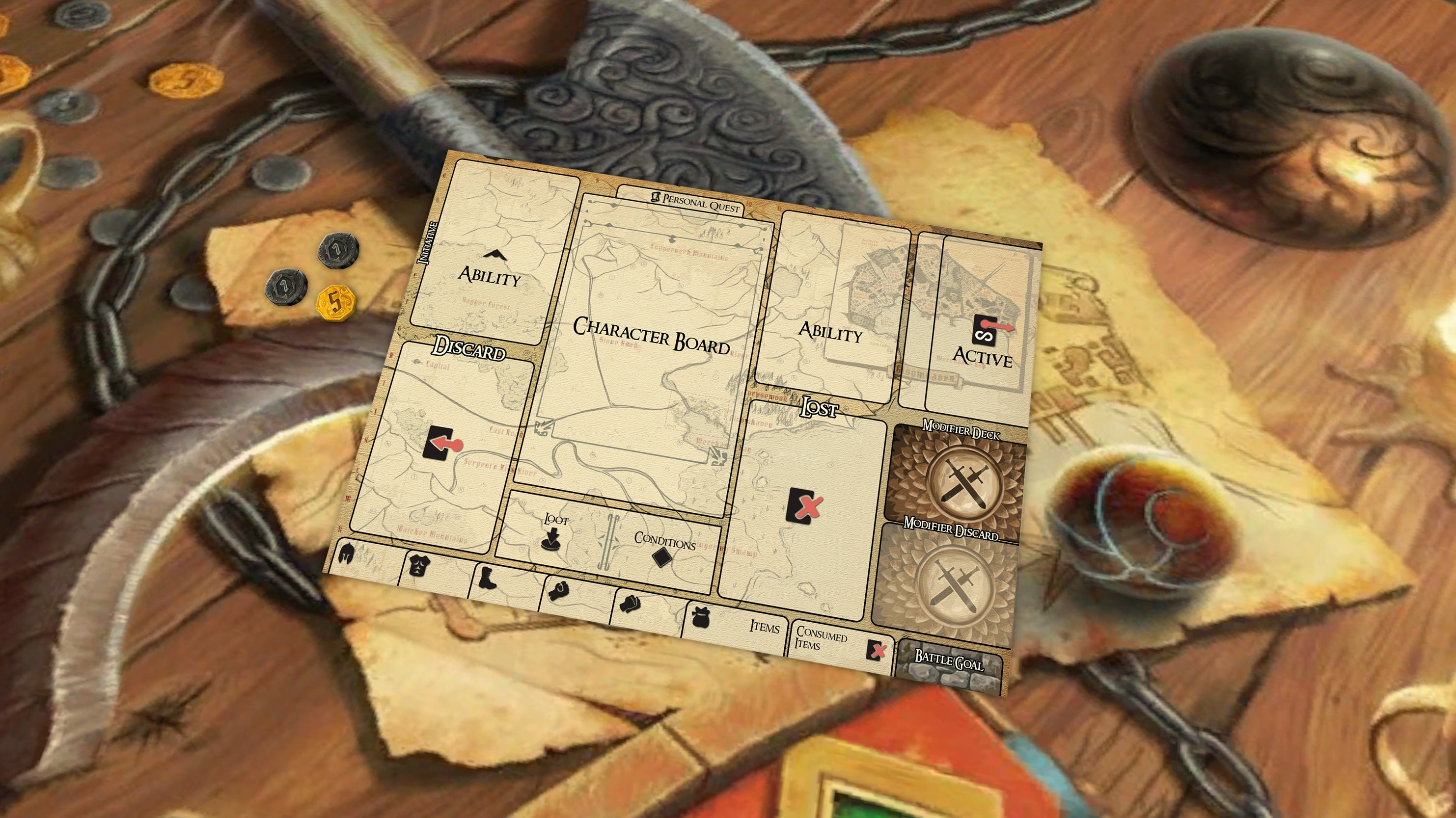 Jaws of the Lion Printable A4 Player Mat Gloomhaven Playmat Etsy UK