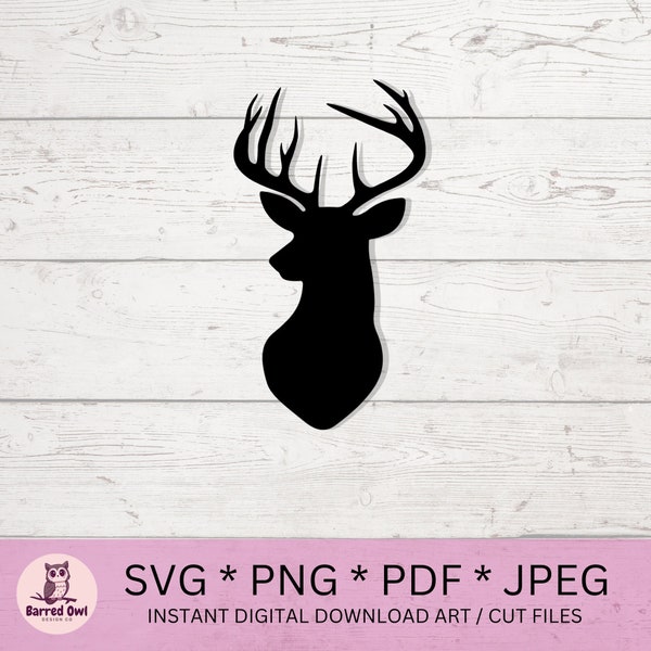 Buck Rack Deer Head SVG, Digital Download, Cut File, Png, Jpeg, Pdf