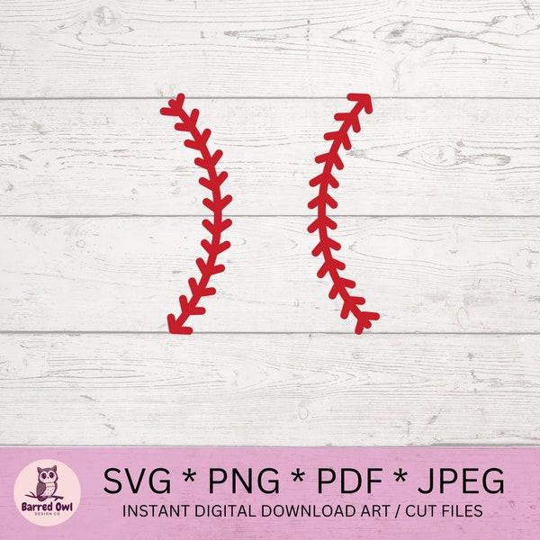 Baseball Stitches SVG, Stitching, Laces, Threads, Digital Download, Cut File, Png, Jpeg, Pdf, Sports Themed